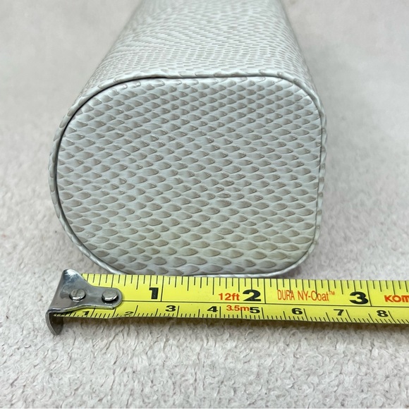 Jimmy Choo Magnetic Snap Snakeskin Pattern Sunglasses Hard Case Ivory/Gold Women - Picture 11 of 11